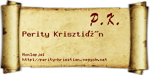 Perity Krisztián névjegykártya